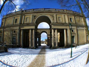 Fisheye Aufnahme der Orangerie im Winter